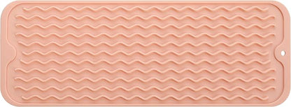 MicoYang Silicone Dish Drying Mat for Multiple Usage,Easy clean,Eco-friendly,Heat-resistant Silicone Mat for Kitchen Counter,Sink,Bar,Bottle,or Cup Pink M 17 inches x 6 inches
