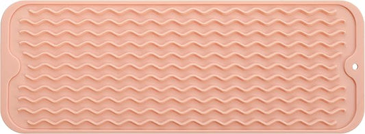 MicoYang Silicone Dish Drying Mat for Multiple Usage,Easy clean,Eco-friendly,Heat-resistant Silicone Mat for Kitchen Counter,Sink,Bar,Bottle,or Cup Pink M 17 inches x 6 inches