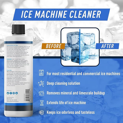 Essential Values 2-Pack Ice Machine Cleaner and Descaler 16 fl oz, Nickel Safe Descaler - Ice Maker Cleaner Compatible with All Major Brands (Scotsman, KitchenAid) - Manufactured in USA
