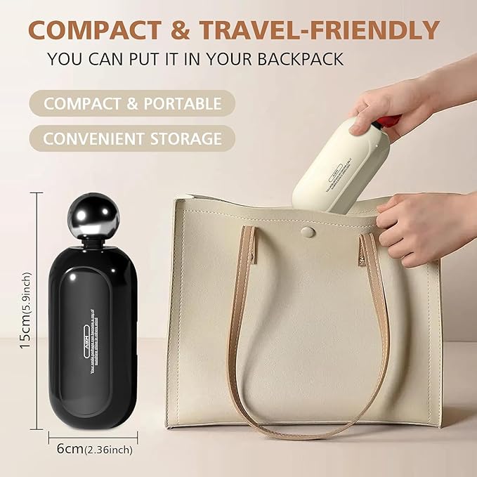 NAISI Enjoy Portable Lint Roller, 2 In 1 Washable Lint Remover, Ball for Clothes, Furniture, Pet Hair, Reusable Mini Lint Roller (Black)