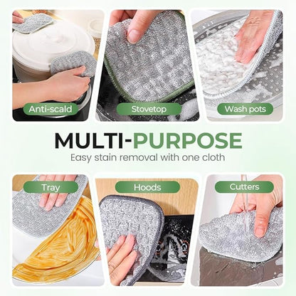 Multipurpose Wire Dishwashing Cloth, Double-Sided Non Scratch Stainless Steel Dishcloth, Reusable Heavy Duty Cleaning Cloth for Dishes Pots Pans Sink Kitchen Cookware (Colorful*15)