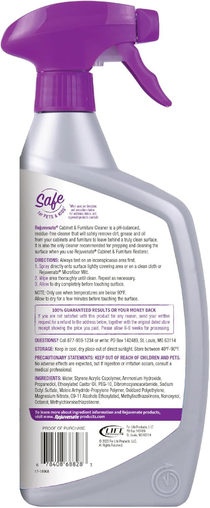 Rejuvenate Cabinet & Furniture Cleaner pH Neutral Streak and Residue Free Cleans Restores Protects, 24 Ounces, 6 Pack