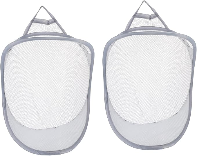 Holibanna 2pcs Folding Wall Baskets for Dirty Clothes and Household Sundries Breathable Storage Organizer for Bedroom and Bathroom Space-saving Design Lightweight and Easy to Clean