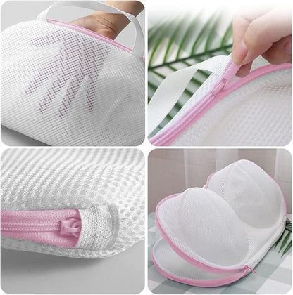 Large Bra Laundry Bags for Washing Machine, 2 Pack Brassiere Wash Bags for Laundry, Lingerie Bag for Washing Delicates, Bra Washer Protector (pink 2 pack)