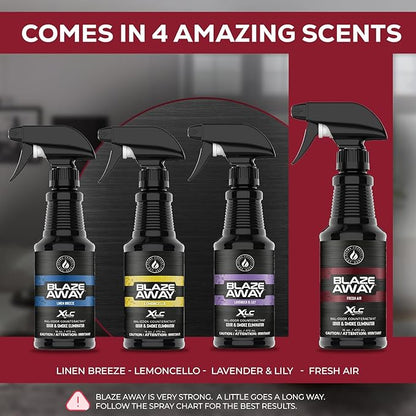 Blaze Away Commercial Air Freshener & Odor Eliminator for Strong Odor - Industrial-Grade Room Spray & Room Deodorizer for Home, Car, Smoke & Pet Odors - Long-Lasting Odor Absorber, Room Fresheners