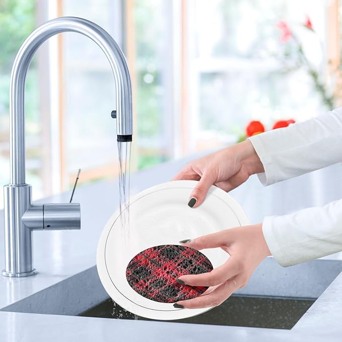 Buffalo Plaid Kitchen Scrub Sponges, Pop-up Kitchen Cleaning Sponges Reusable Dish Washing Sponges for Bathroom Household Cleaning 3 Pack - Non Scratch Scrubber