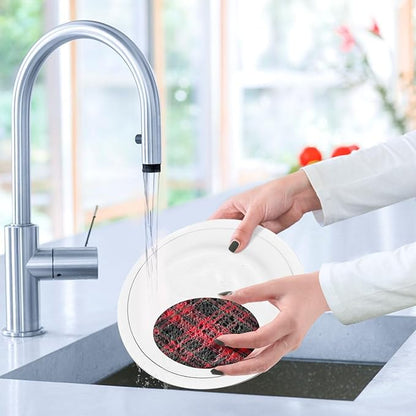Buffalo Plaid Kitchen Scrub Sponges, Pop-up Kitchen Cleaning Sponges Reusable Dish Washing Sponges for Bathroom Household Cleaning 3 Pack - Non Scratch Scrubber