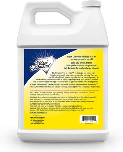 Black Diamond Stoneworks Eliminates Urine Odors – Controls Cat, Dog, Pet & Human Smells from Carpet, Furniture, Mattresses, Grout and Pet Bedding & Concrete. Biodegradable Enzymes (1-Gallon)