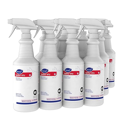 Spitfire 95891789 RTU Power Cleaner, Heavy Duty Degreaser for Shops & Kitchens, Pine Scent, Ready-to-Use Capped, 32-Ounce (Pack of 12 with 12 Spray Nozzles) Discontinued