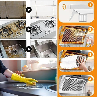 Heavy Duty Degreaser Cleaner Spray, All Purpose Cleaning Agent, Powerful Clean Stains Spray (1Pcs)