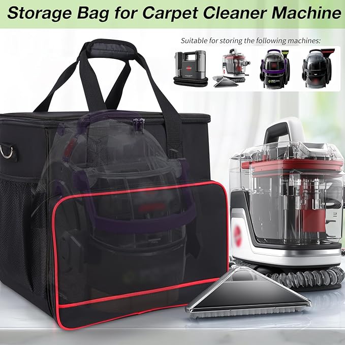Storage Bag Compatible with Bissell Carpet Cleaner Machine 2458/3624/3682/Hoover Carpet Cleaner FH14050, Carrying Case for Bissell Upholstery Cleaner Portable Steam Cleaner Storage Bag, Case Only