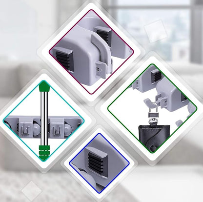 HYRIXDIRECT Broom Hanger Wall Mount Broom and Mop Organizer Wall Hanging Garden Tool Organizers Rack Garage Laundry Room Organizations and Storage with Hooks Heavy Duty
