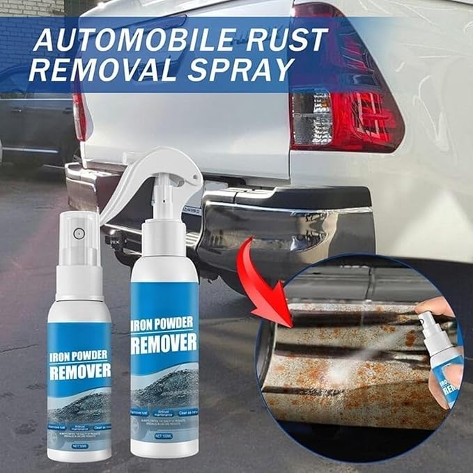 Multi-functional Quick-acting Rust Removal Spray, Iron Powder Remover Spray, Portable Rust Remover Sprays for Metal, for Paint, Tools, Car, Hardware - 100ML (2S+2L)