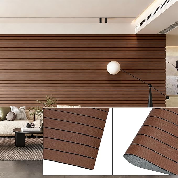 3D Wall Panels Peel and Stick – 15.74"x 24FT PVC Faux Wood Grain Texture, Self Adhesive Waterproof Wall Covering, DIY Accent Wall, Sofa Background Backsplash & Modern Home Decor, Covers 31.5 sq.ft