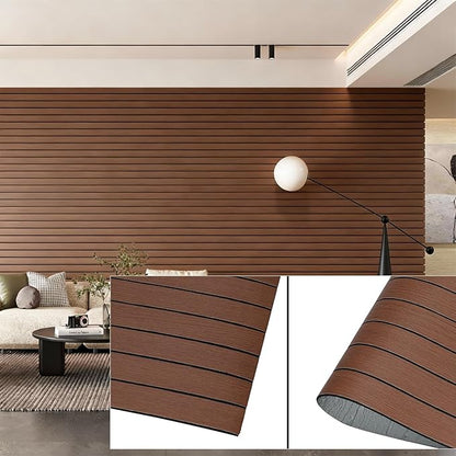 3D Wall Panels Peel and Stick – 15.74"x 24FT PVC Faux Wood Grain Texture, Self Adhesive Waterproof Wall Covering, DIY Accent Wall, Sofa Background Backsplash & Modern Home Decor, Covers 31.5 sq.ft