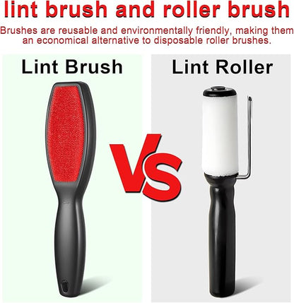 3 Pack Lint Brushes for Clothes, Double-Sided Lint Remover Brush, Reusable Pet Hair Remover, Sheet and Carpet Cleaning Brush for Clothes Sheet Carpet Furniture Fabric