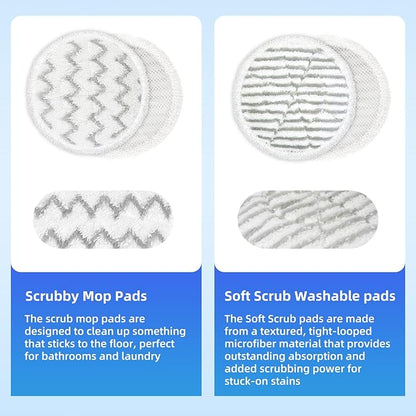 VIEWALL Steam Mop Pads Replacement for Shark S8002BRN S8001 S8000 S8200 S820 S8201 S7001 S7201 S7000 S7005 S7020 S7001 S7020 7001 S7201 QM7001 Steam Scrub, Dirt Grip Soft Washable Scrub Pads 8 Pack