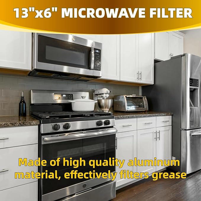 13" x 6" Microwave Grease Filter Replacement for Whirlpool GE WB06X10596 W10208631A Microwave Oven vent Filter Pack 2