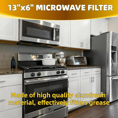 13" x 6" Microwave Grease Filter Replacement for Whirlpool GE WB06X10596 W10208631A Microwave Oven vent Filter Pack 2