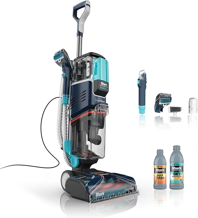 Shark CarpetXpert with Stain Striker, Upright Carpet, Area Rug & Upholstery Cleaner (Renewed) (Navy)