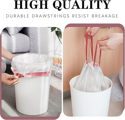 8 Gallon Plastic Trash Bags 330 Count White Drawstring Thick Garbage Bags for Office Kitchen Home 22.06'' x 25.61''