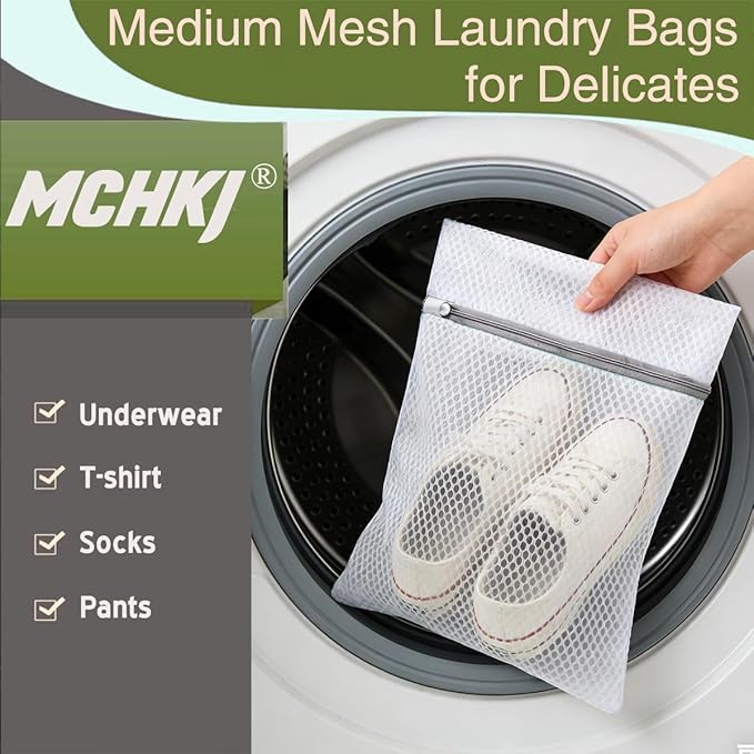 10 Pcs Laundry Bags Mesh Wash Bags, Premium Durable Double-Layer Honeycomb Mesh Laundry Bags for Delicates 12 x 16 Inches