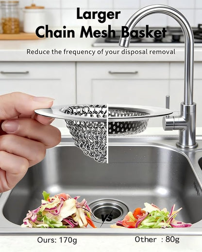 Ztruth Kitchen Sink Drain Strainer Patented Reversible Sink Strainer, Anti-Clogging Sink Strainer Basket, 304 Stainless Steel, Handmade Kitchen Gadgets, Dishwasher Safe