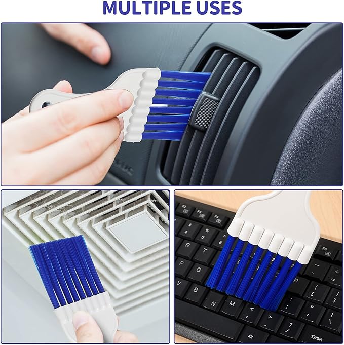 Boao 48 Packs Coil Brush Air Conditioner Condenser Refrigerator Cleaning HVAC Coil Cleaner Small Plastic Whisk Brush (Blue)