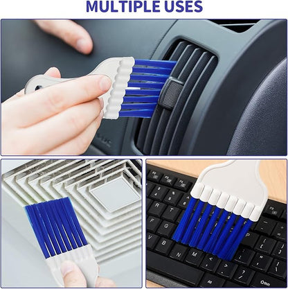 Boao 48 Packs Coil Brush Air Conditioner Condenser Refrigerator Cleaning HVAC Coil Cleaner Small Plastic Whisk Brush (Blue)