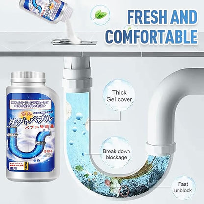 Strong Drain Cleaner Pipeline Dredging Agent, Fast Acting Drain Clog Remover for Kitchen and Bathroom Pipes, Sink Drai n Cleaner Grease Dissolver Pipe Cleaning Solution for Home Sinks Tubs (#A)