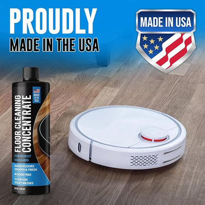 Robot Vacuum Floor Cleaning Concentrate for Mops - 75+ Refills Per Bottle - Compatible with Roborock, Tineco, iFloor, Etc. - Hardwood & Multi-Surface - Made in USA - Non-Toxic, Residue-Free