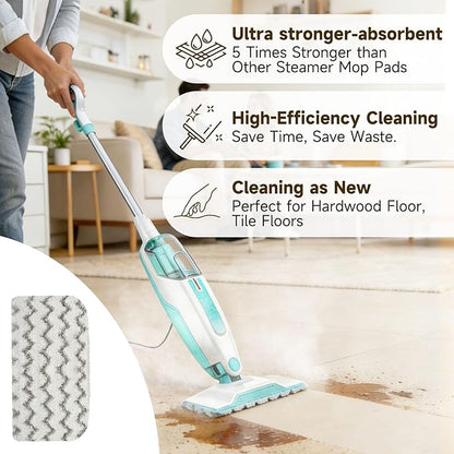 Replacement For Shark Steam Mop Pads: Microfiber Pads For Shark Steam Mop S1000 S2001 S1000A S1000C S1000WM - 50+Repeated Washable 1 Second Absorption Floor Cleaning Steam Mop Reusable Pads 5-Pack