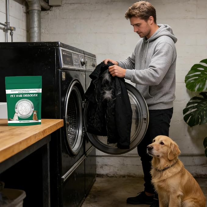 Laundry Dissolver - Pet Hair Care Pods for Fabric Cleaning | Safe Melt Formula with Fiber Release Action & Free Wash Support for Daily Loads, Home Clothing and Household Use