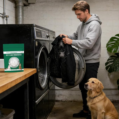 Laundry Dissolver - Pet Hair Care Pods for Fabric Cleaning | Safe Melt Formula with Fiber Release Action & Free Wash Support for Daily Loads, Home Clothing and Household Use