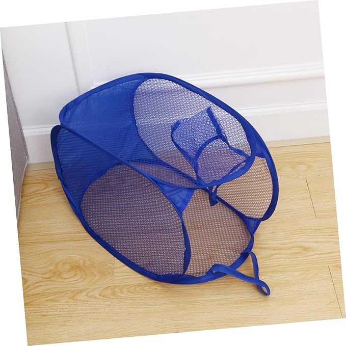 GLEAVI College Laundry Bag Foldable Laundry Basket Mesh Material Organizer Bins Storage Basket for Toys Dirty Clothes
