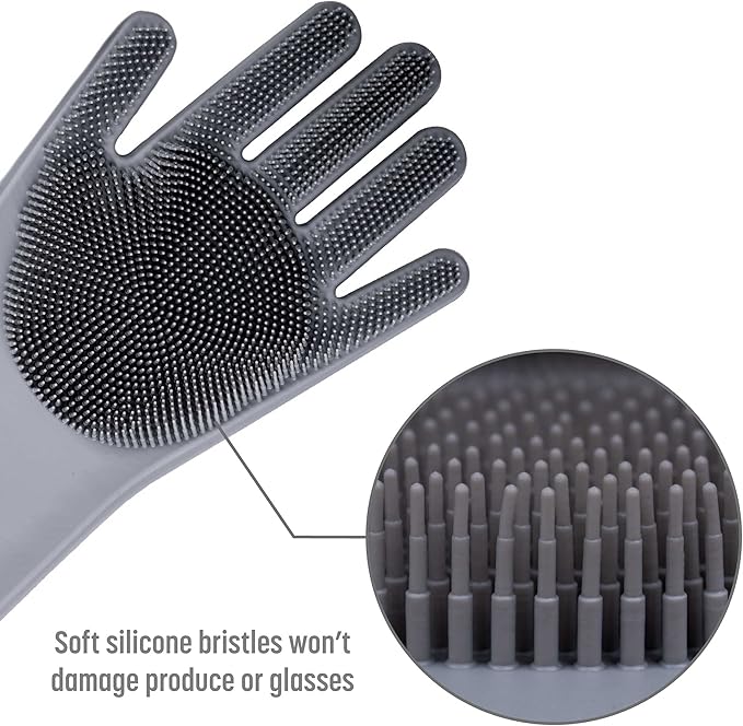 Goodful Silicone Kitchen Rubber Gloves, Oversized, Reusable, Waterproof