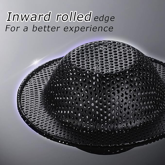2 Pcs Black Kitchen Sink Drain Strainer for Most Drains, Stainless Steel, Large Wide Rim, 4.5in Diameter, Anti-Clogging, Rust Free