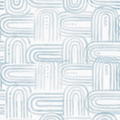 Modern Peel and Stick Wallpaper Light Blue Wallpaper 17.3" x 480" Boho Abstract Geometric Contact Paper Waterproof Wall Paper for Bedroom Cabinets Furniture Vinyl
