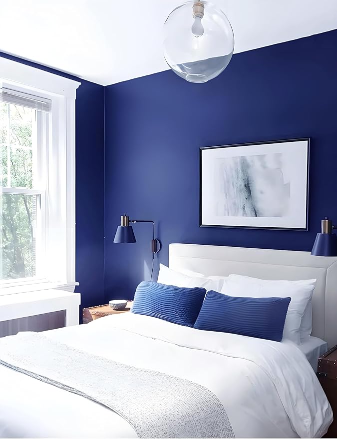 Safiyya Peel and Stick Wallpaper Navy Blue Contact Paper Wall Paper Self Adhesive Decorative Removable Wallpaper for Bedroom and Renter Friendly 118"x17.7"