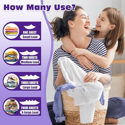 1000 Loads Mega Pack Laundry Detergent Sheets, Eco-friendly Laundry Sheets, Powerful Cleaning, Suitable for Homes, Dorms, and Apartments - [Lavender Fragrance]