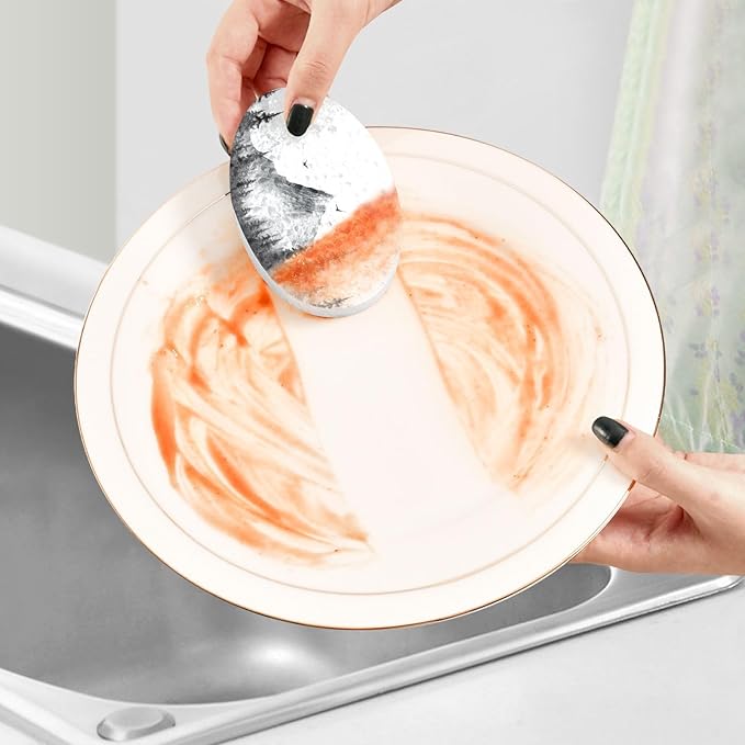 Mountain Kitchen Scrub Sponges, Pop-up Kitchen Cleaning Sponges Reusable Dish Washing Sponges for Bathroom Household Cleaning 3 Pack - Non Scratch Scrubber