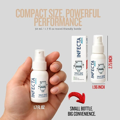 INFECTA WHITE – Toilet Spray, Travel Size Multipurpose Cleaning Spray (50 ml), All Purpose Cleaner for Toilet Seats, Bathtub, Fresh Scent, Bathroom Essentials & Mini Travel Toiletries (Pack of 1)