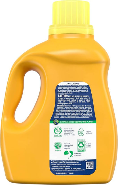 Arm & Hammer Plus OxiClean Fresh Scent, 77 Loads Liquid Laundry Detergent, 100.5 Fl oz (Pack of 2)