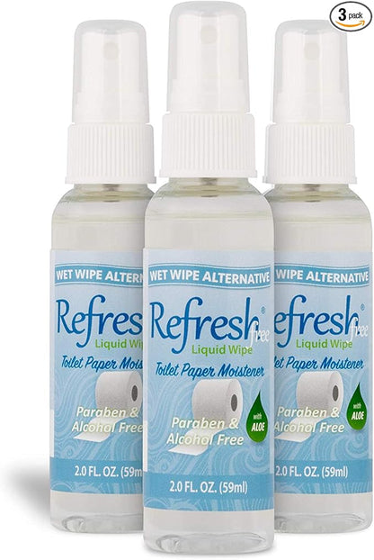 Refresh Liquid Wipe Free: Toilet Paper Spray (Sensitive Skin Spray, 2 Fl Oz (3 Pack))