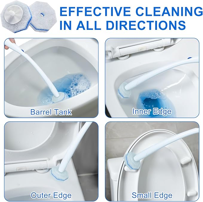 60pcs Disposable Toilet Wand Refills for Clorox,Replacement Brush Heads Compatible With Most Toilet Wand Refill System,Upgrade Fiber Cleaner Heads for Closestool Cleaning.（not included brush rod）