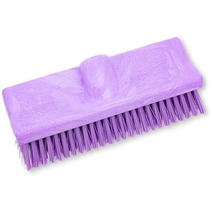 SPARTA 40423EC68 Plastic Floor Scrub Brush, Wall Brush, Equipment Brush With Nonabsorbent Bristles For Industrial Kitchens, Hospitals, Commercial Cleaning, 10 Inches, Purple, (Pack of 2)