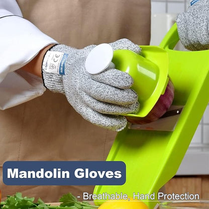 Dowellife Cut Resistant Gloves Food Grade Level 5 Protection, Safety Kitchen Cuts Gloves for Oyster Shucking, Fish Fillet Processing, Mandolin Slicing, Meat Cutting and Wood Carving. (Large-12 Pairs)