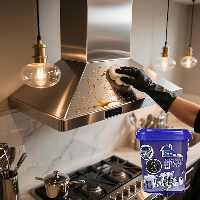 Multi-function Kitchen Pots and Pan Cleaner, Powerful Stainless Steel Cookware Cleaning Paste 500g for House Pots, Sinks,Appliances Surfaces,Kitchen Utensils