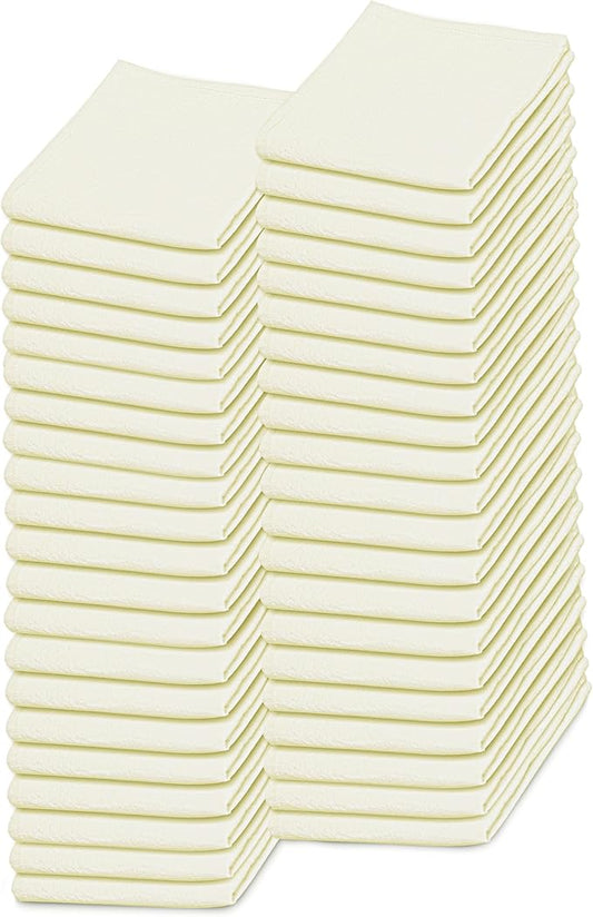 Dish Cloths Cotton | Kitchen Wash Cloth | Shop Towels Absorbent and Lint Free Flour Sack | Dishcloths for Kitchen Washing Dishes | Thick Absorbent Quick Dry Dish Rags | 50 Pack 13"x13" Natural