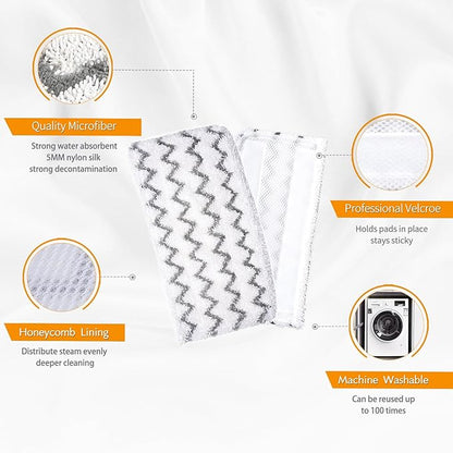 2 Pack Steam Mop Pads for Shark S1000 S1000A S1000C S1000WM S1001C Replacement Steamer Mop Pads ，Washable Microfiber Mop Pads for All Hard Floors